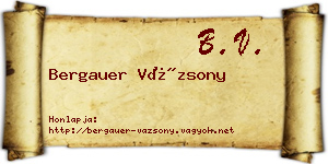 Bergauer Vázsony névjegykártya